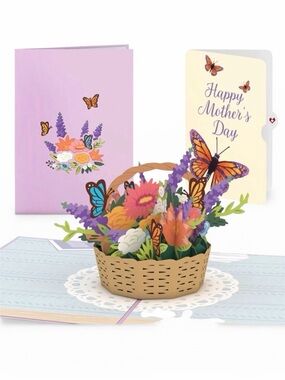 LovePop Mother’s Day Flower Basket 3D Pop-Up Greeting Card- NWT!